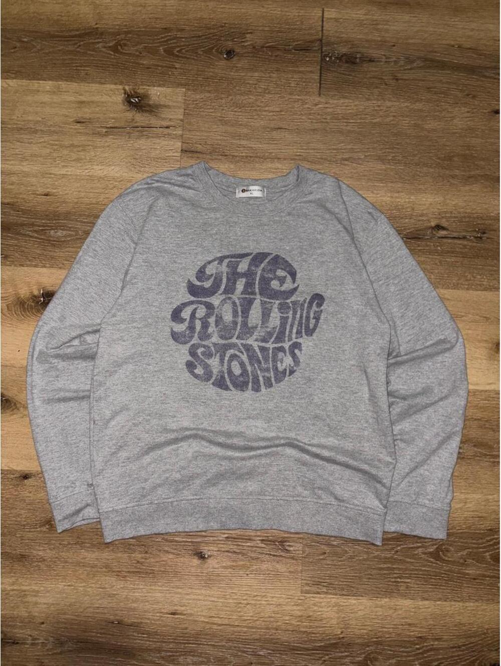 The Rolling Stones Gray Graphic Crewneck Sweatshirt Size XL